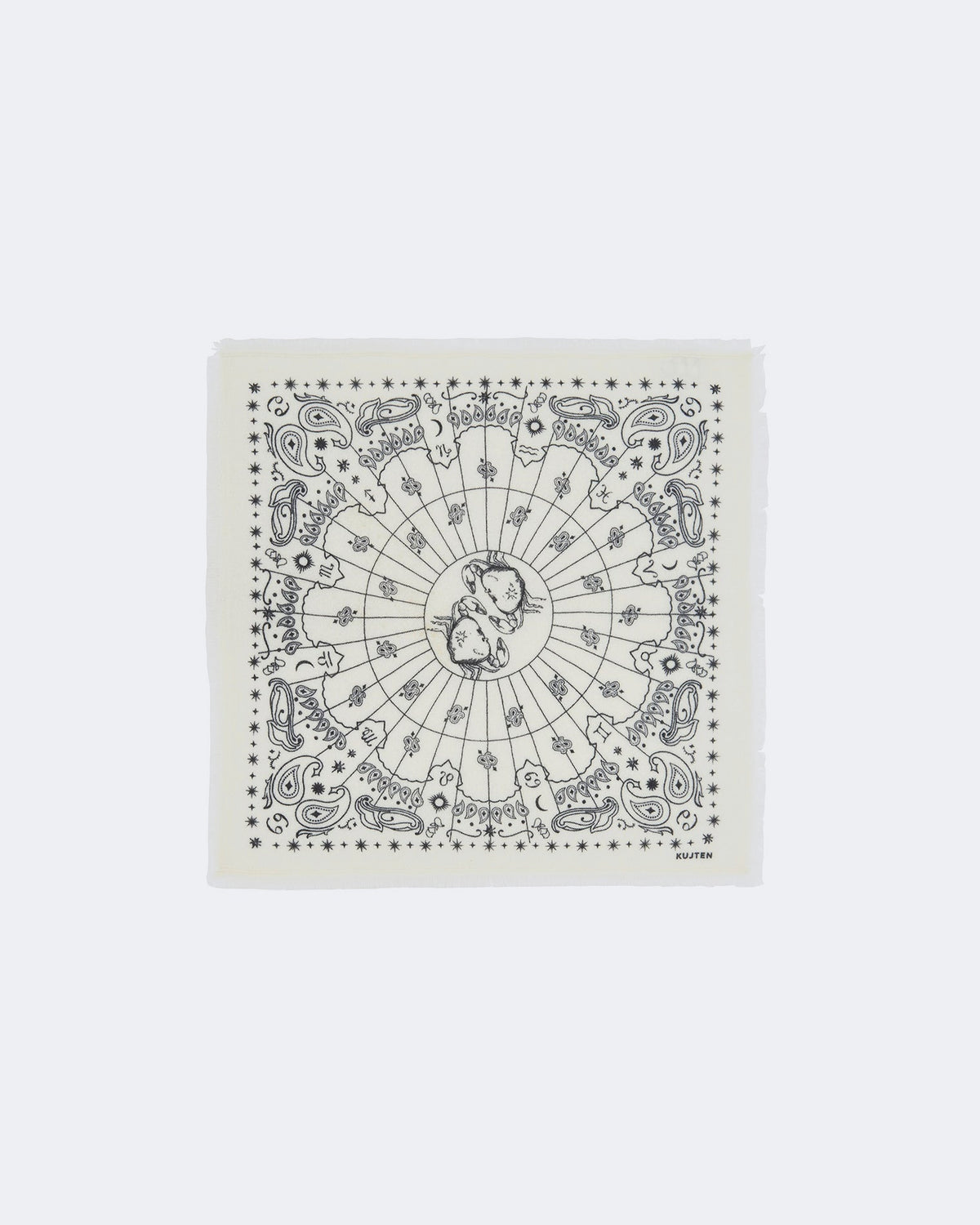 Bandana en cachemire blanc pour femme et pour homme - Kujten packshot
