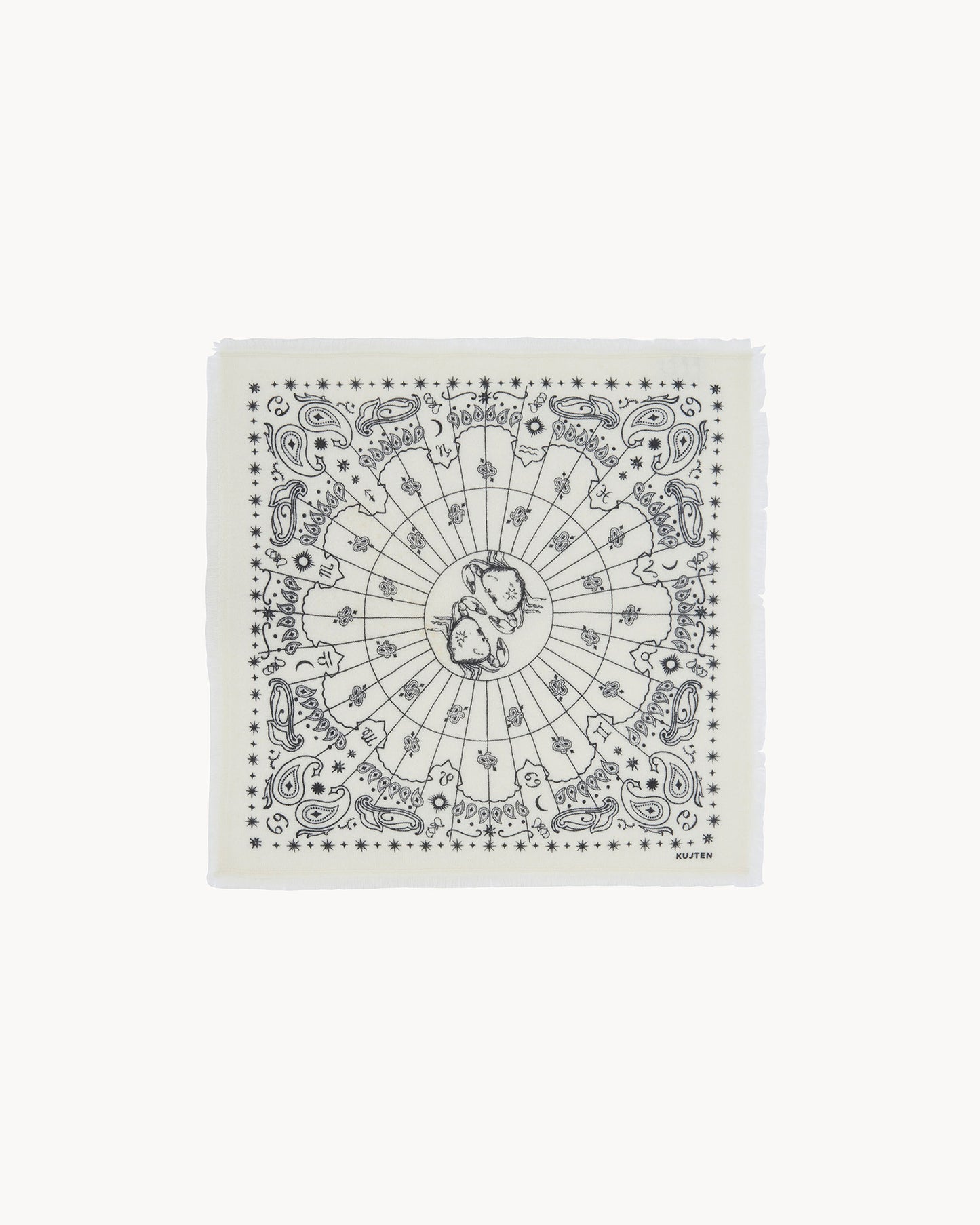 Bandana en cachemire blanc pour femme et pour homme - Kujten packshot