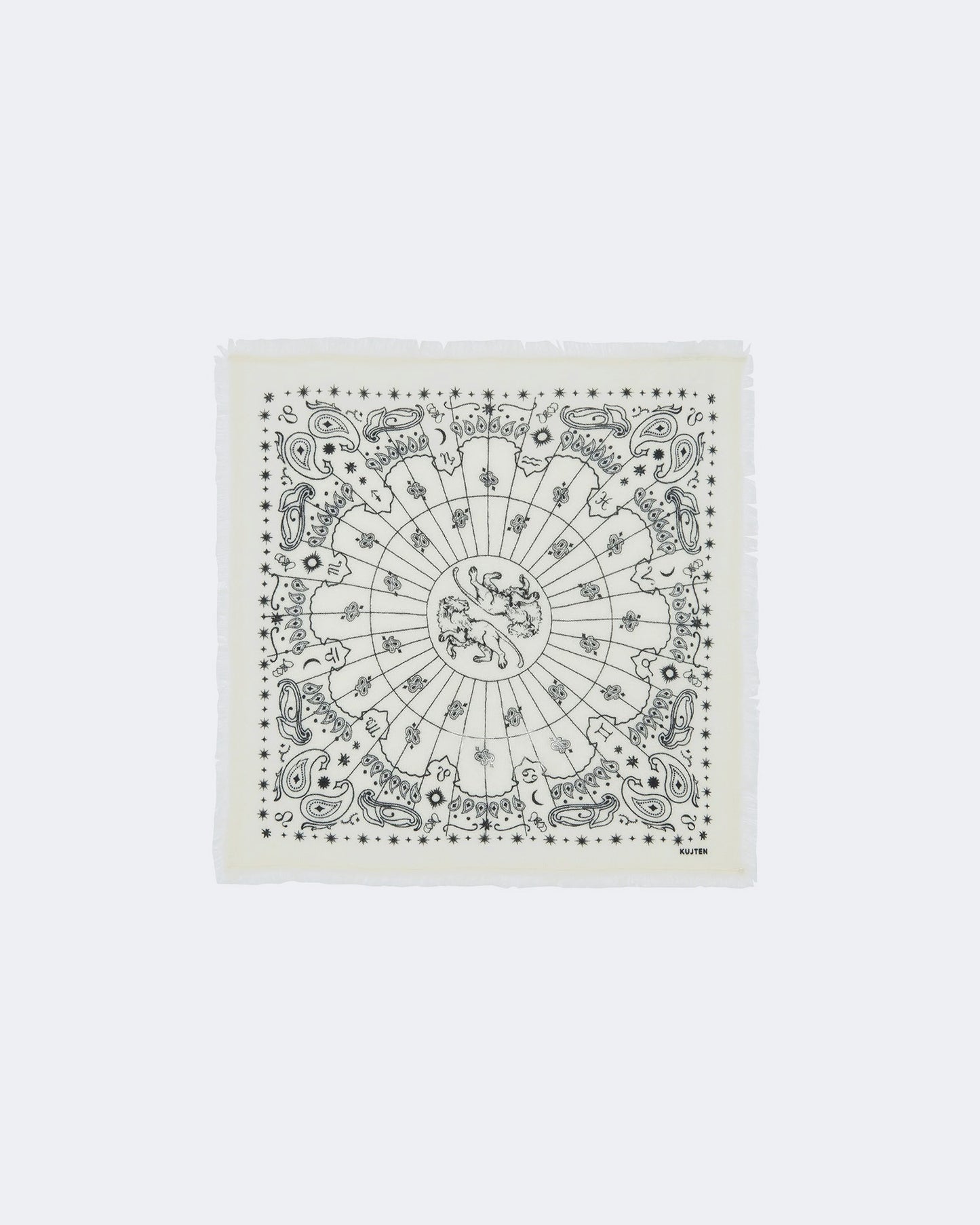 Bandana en cachemire blanc pour femme et pour homme - Kujten packshot