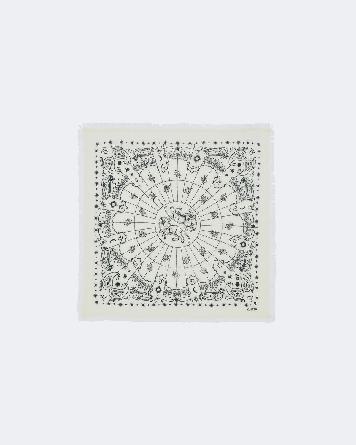 Bandana en cachemire blanc pour femme et pour homme - Kujten packshot