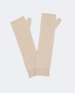 Mitaines en cachemire beige pour femme - Kujten packshot