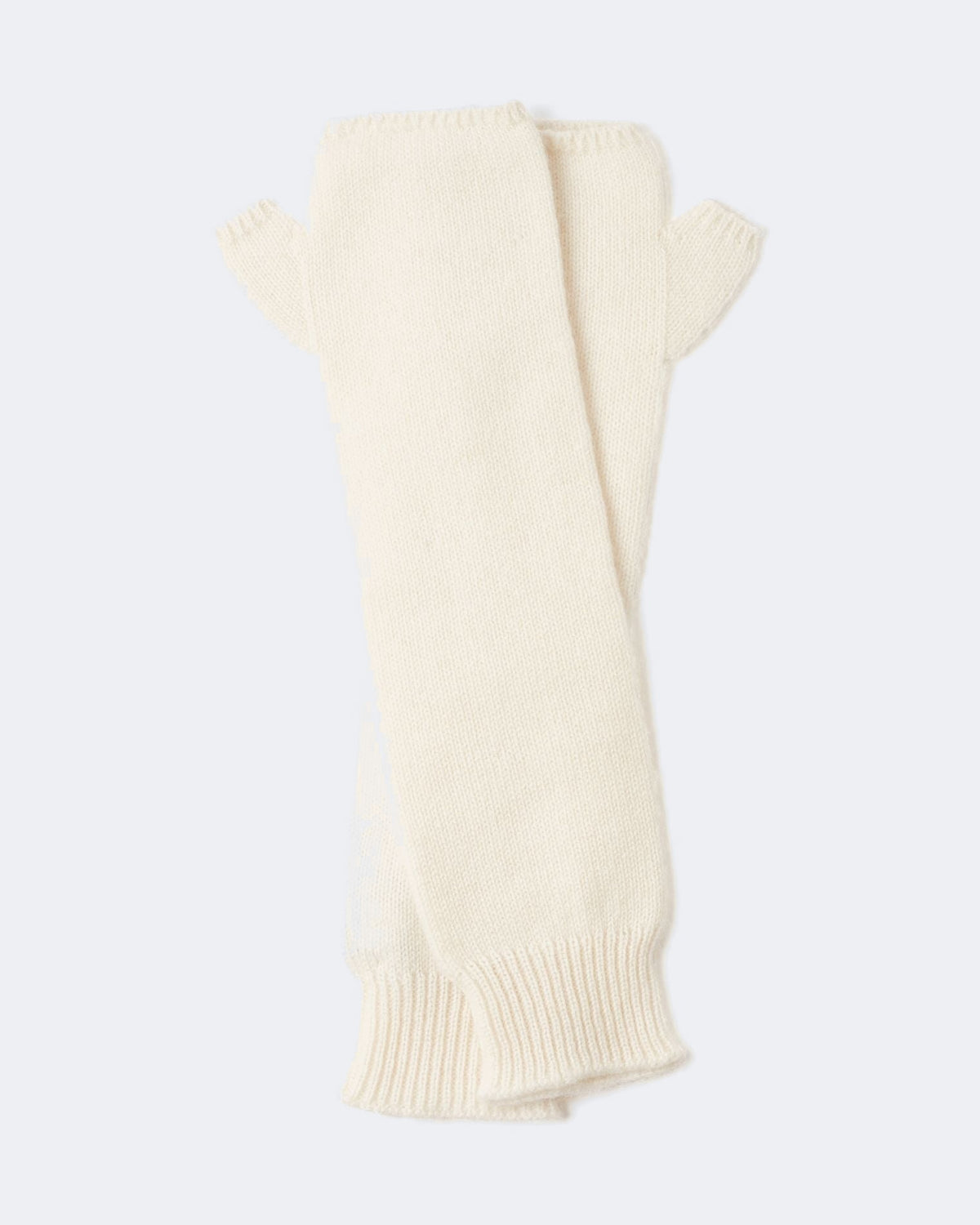 Mitaines en cachemire blanc pour femme - Kujten packshot