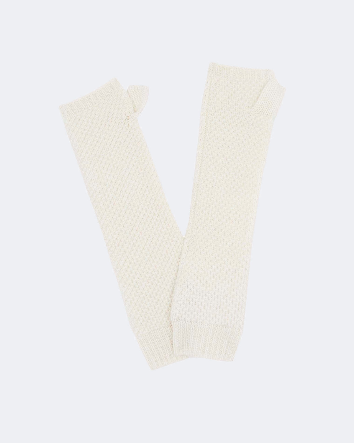 Mitaines en cachemire blanc pour femme - Kujten packshot