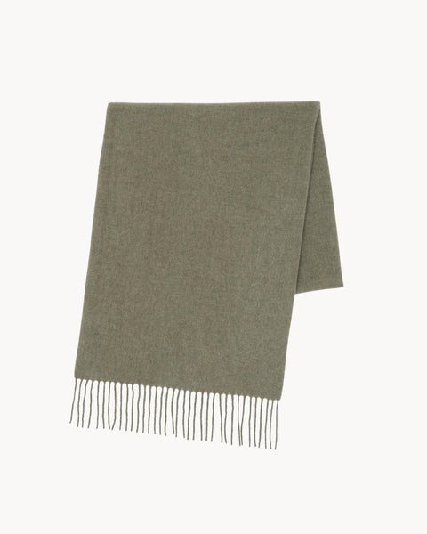 Marl Khaki Woven Cashmere Scarf | Kujten Cashmere