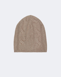 Bonnet en cachemire beige pour femme et pour homme - Kujten packshot