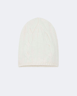 Bonnet en cachemire blanc pour femme et pour homme - Kujten packshot