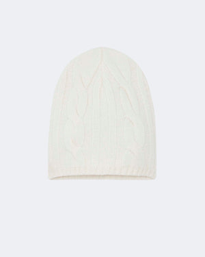 Bonnet en cachemire blanc pour femme et pour homme - Kujten packshot