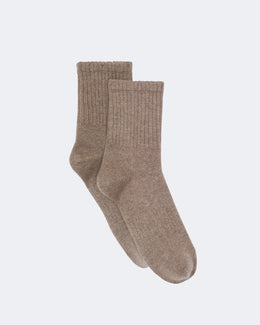 Chaussettes en cachemire beige pour femme - Kujten packshot