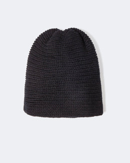 Bonnet en cachemire noir pour femme et pour homme - Kujten packshot