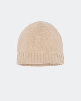 Bonnet en cachemire beige pour femme et pour homme - Kujten packshot