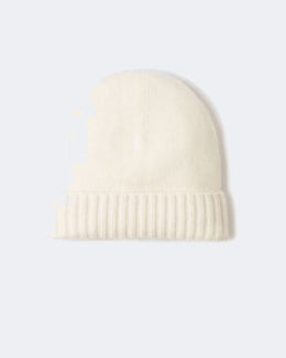 Bonnet en cachemire blanc pour femme et pour homme - Kujten packshot