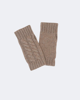 Mitaines en cachemire beige pour femme - Kujten packshot