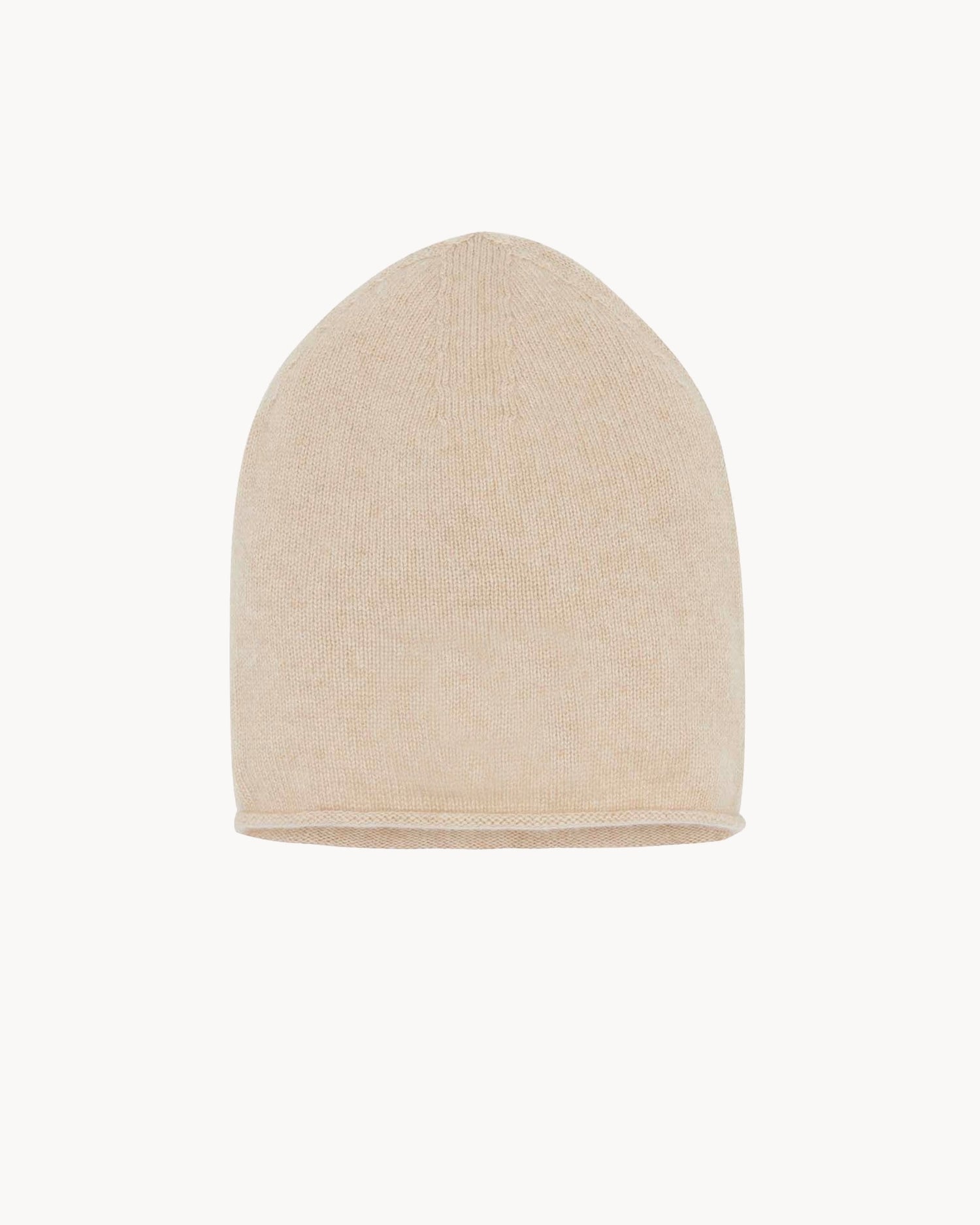 Bonnet en cachemire beige pour femme et pour homme - Kujten packshot