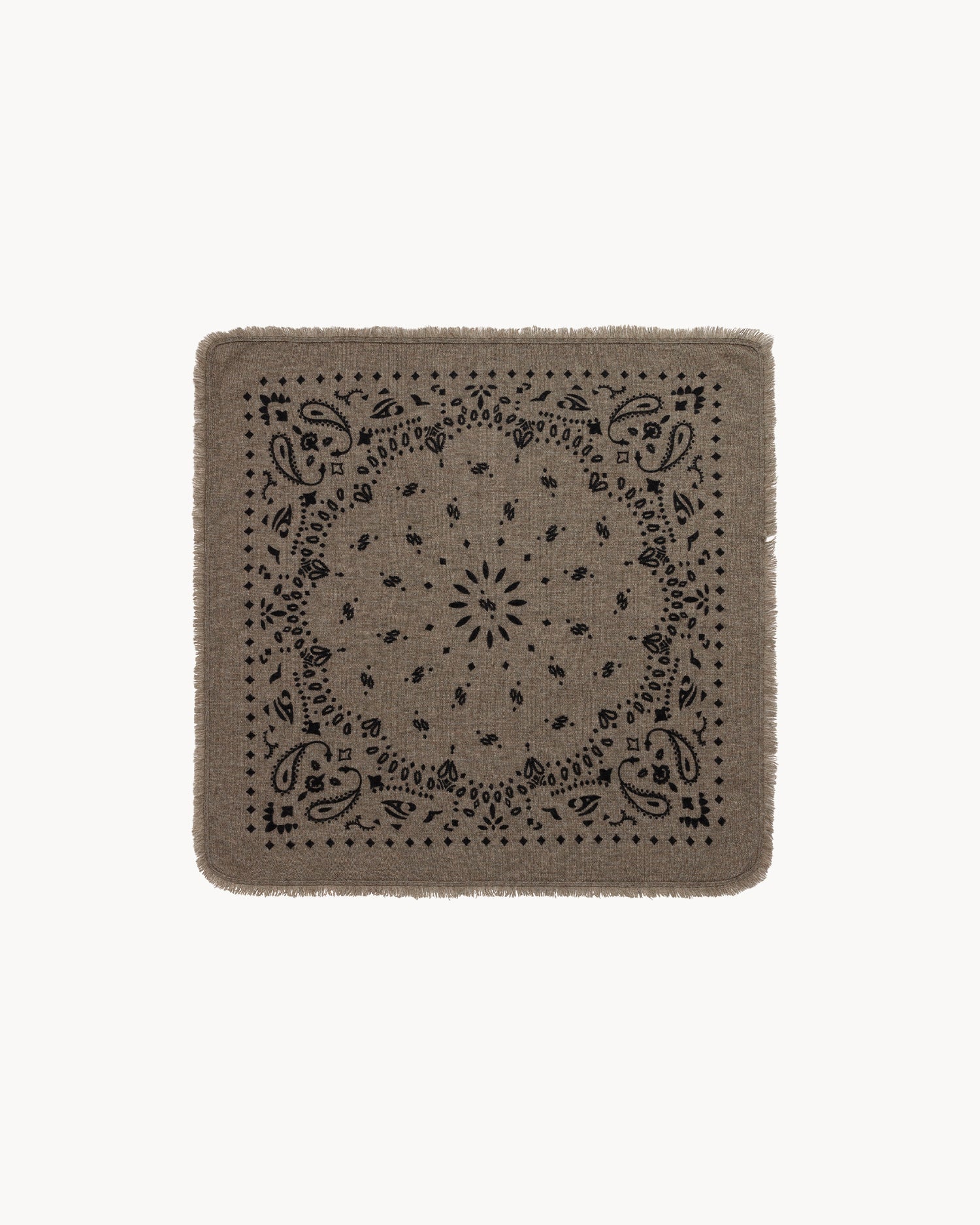 Bandana en cachemire kaki pour femme et pour homme - Kujten packshot