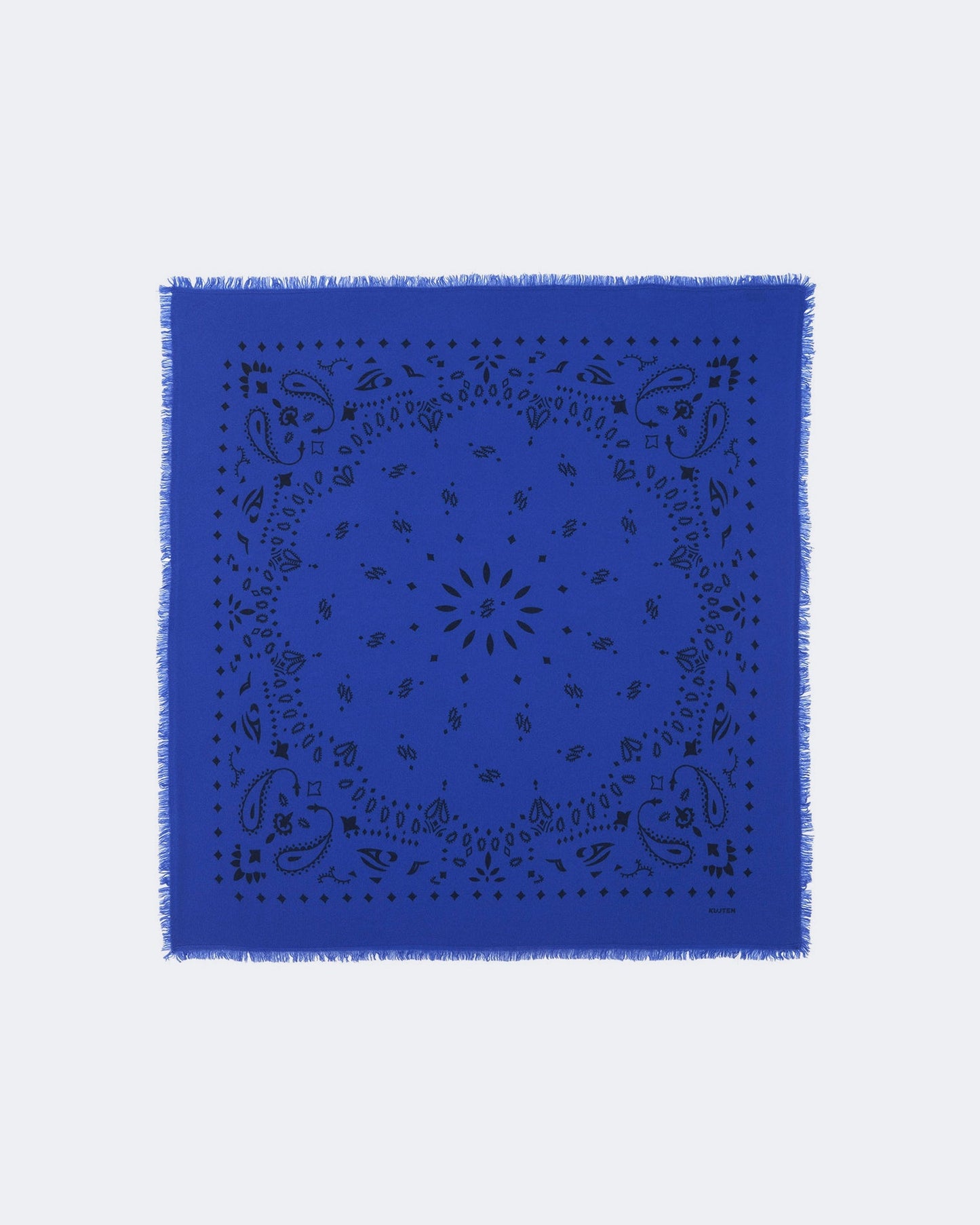 Bandana en cachemire bleu pour femme et pour homme - Kujten packshot