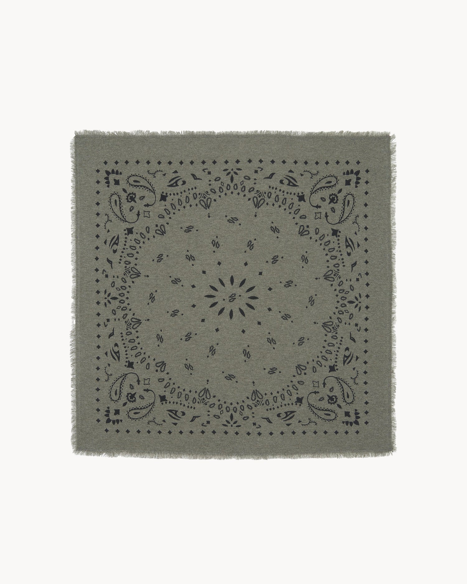 Bandana en cachemire kaki pour femme et pour homme - Kujten packshot