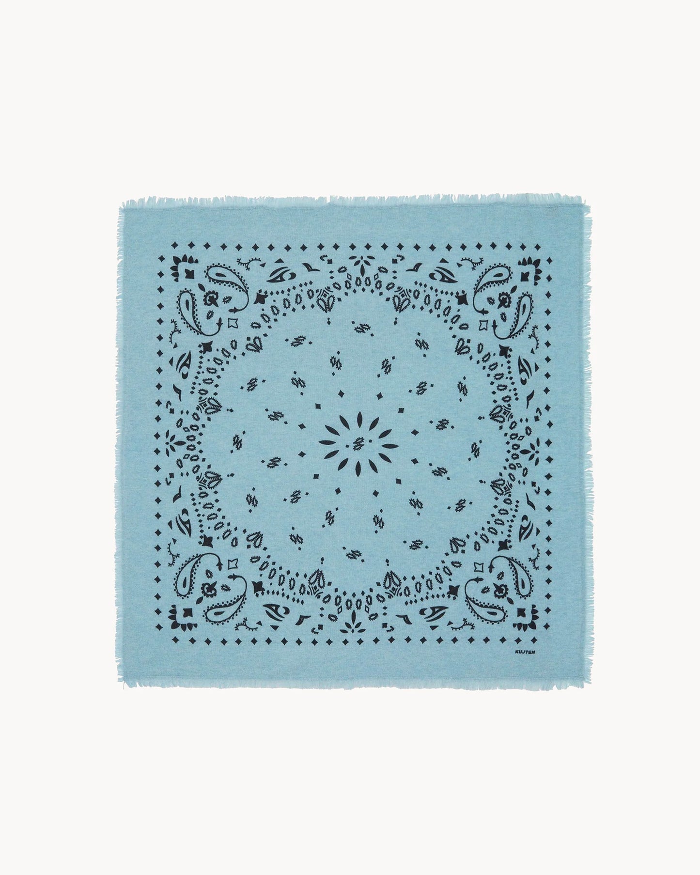 Bandana en cachemire bleu pour femme et pour homme - Kujten packshot