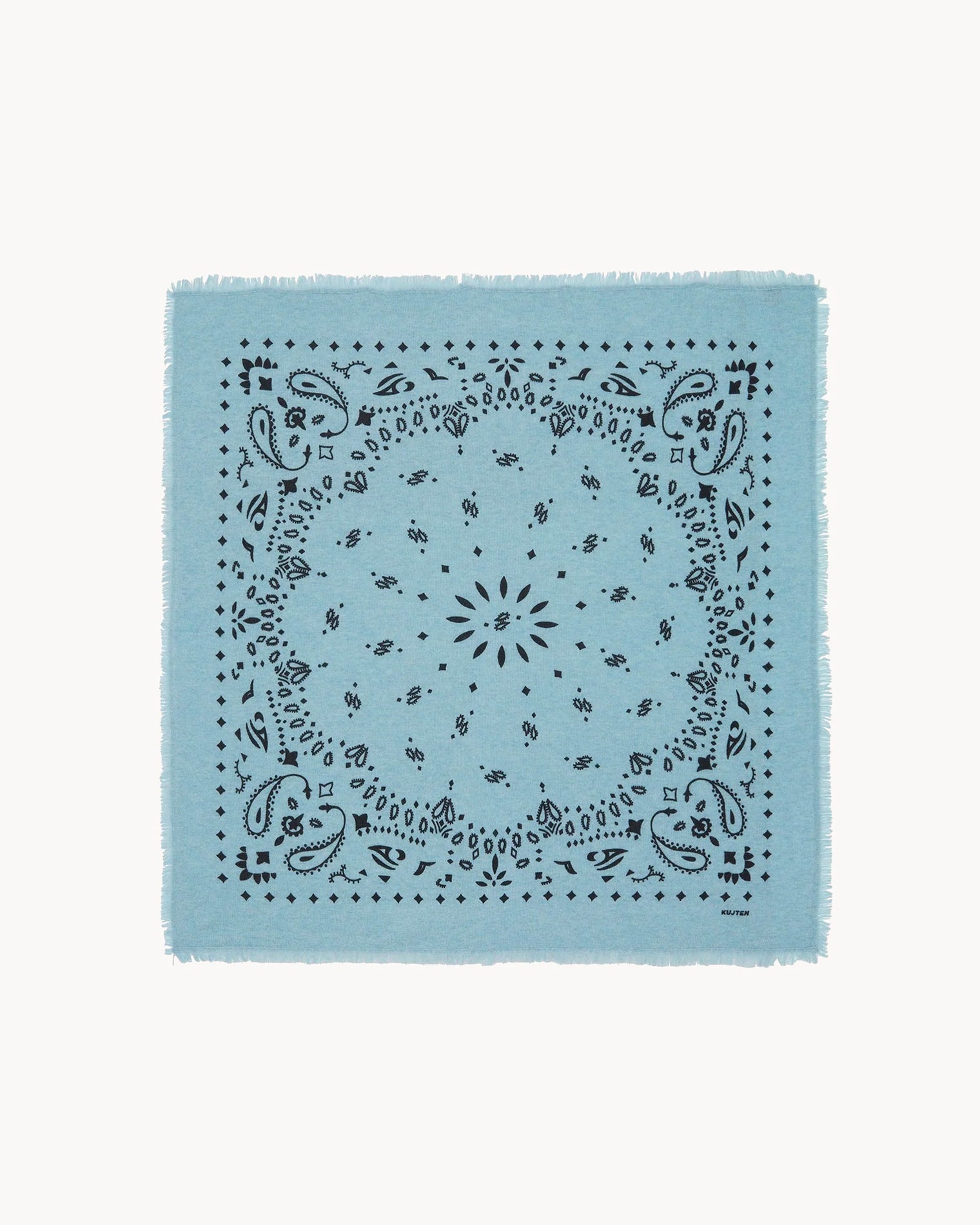 Bandana en cachemire bleu pour femme et pour homme - Kujten packshot