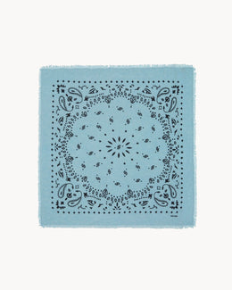 Bandana en cachemire bleu pour femme et pour homme - Kujten packshot