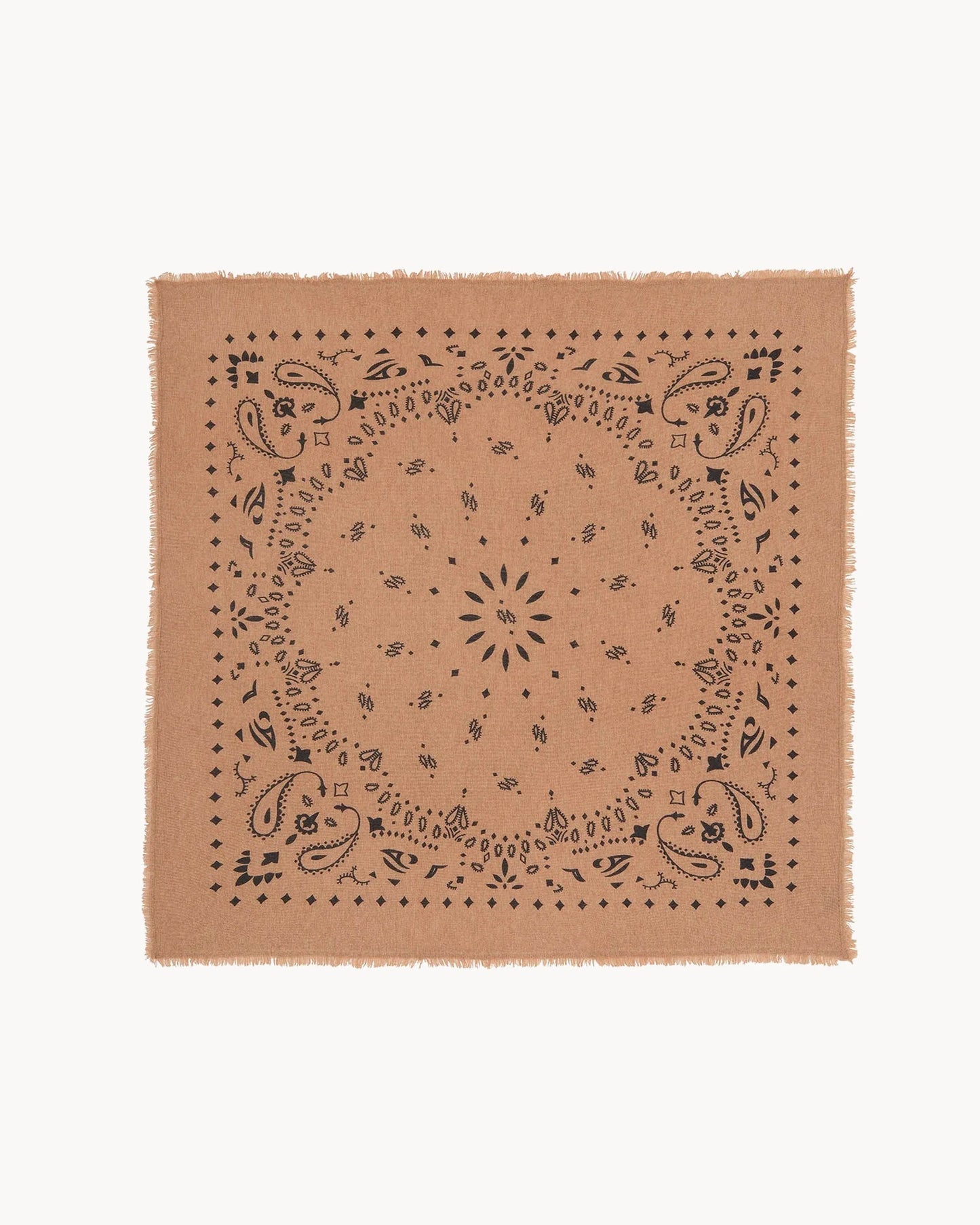 Bandana en cachemire camel pour femme et pour homme - Kujten packshot