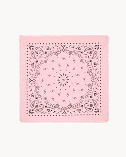 Bandana en cachemire rose pour femme - Kujten packshot