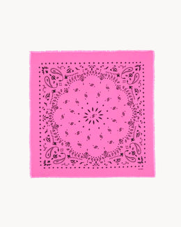 Bandana en cachemire rose pour femme - Kujten packshot