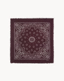 Bandana en cachemire bordeaux pour femme et pour homme - Kujten packshot