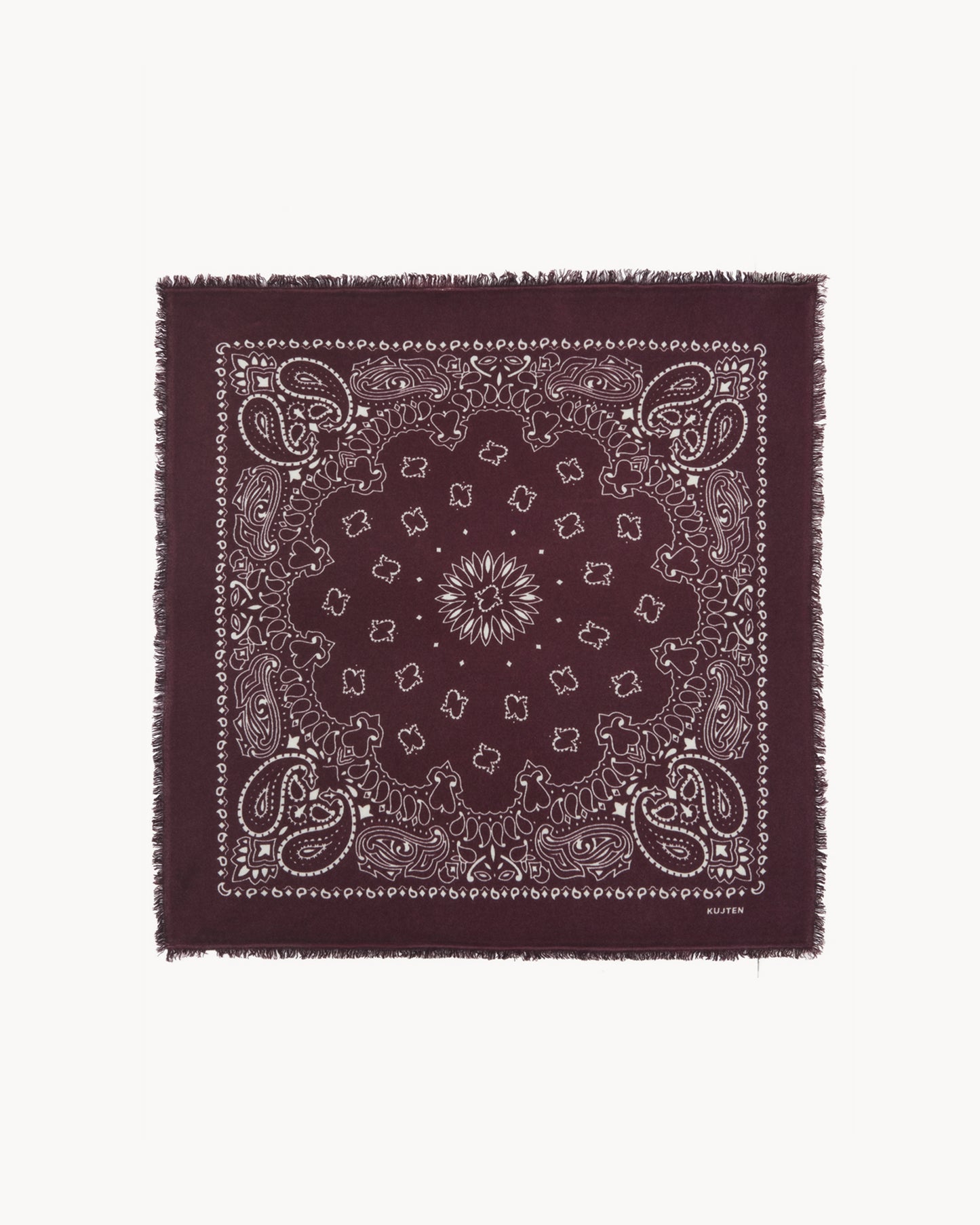 Bandana en cachemire bordeaux pour femme et pour homme - Kujten packshot