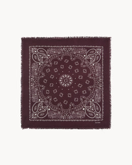 Bandana en cachemire bordeaux pour femme et pour homme - Kujten packshot