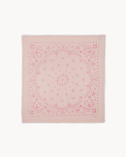 Bandana en cachemire rose pour femme - Kujten packshot