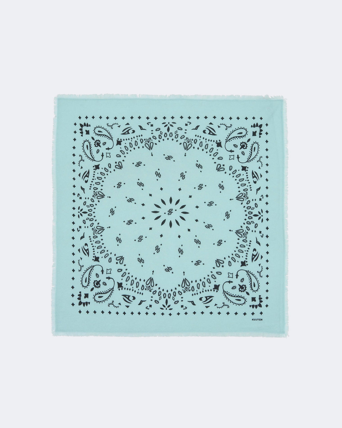 Bandana en cachemire vert pour femme et pour homme - Kujten packshot