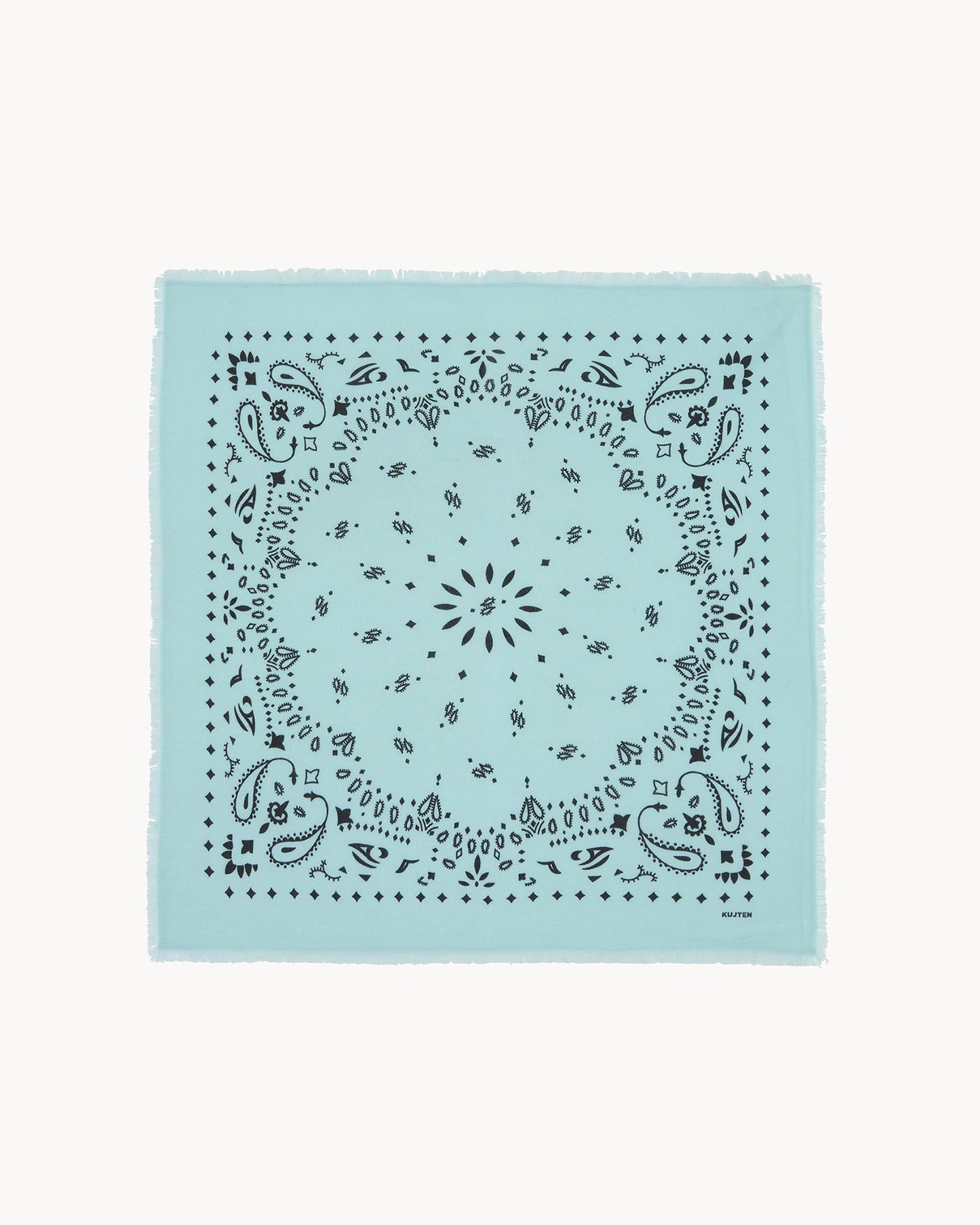 Bandana en cachemire vert pour femme et pour homme - Kujten packshot