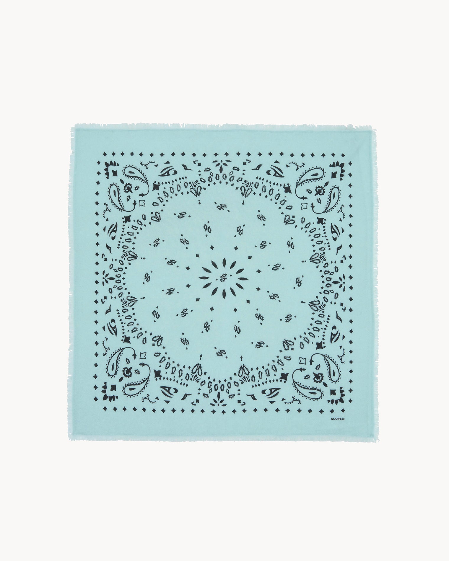 Bandana en cachemire vert pour femme et pour homme - Kujten packshot