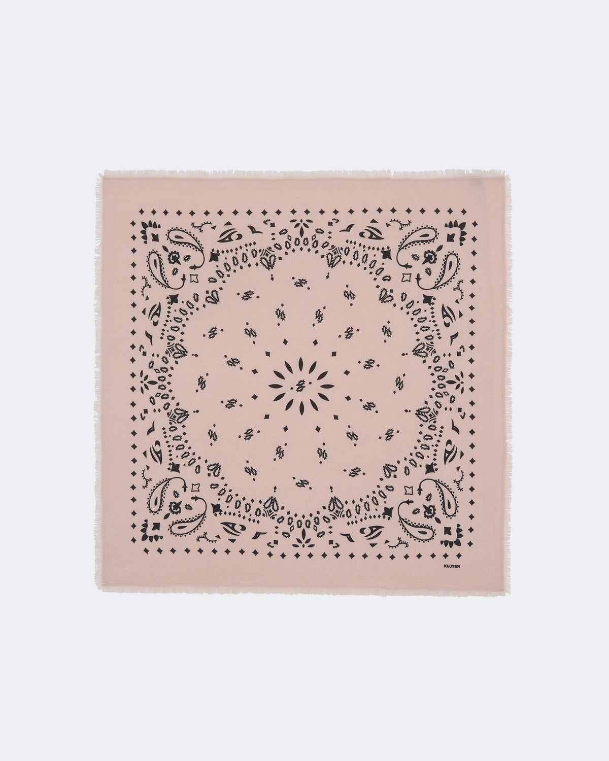 Bandana en cachemire rose et beige pour femme - Kujten packshot