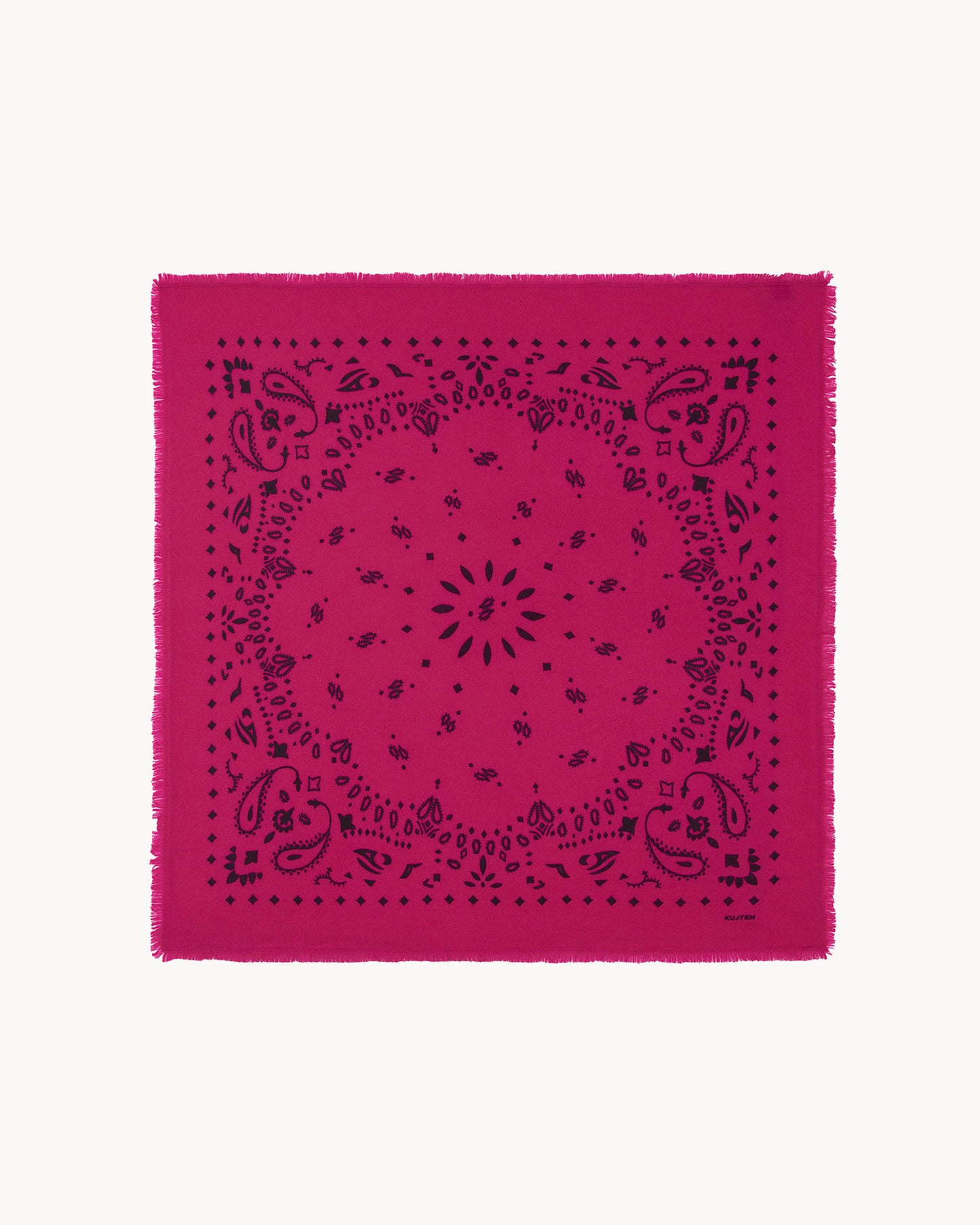 Bandana en cachemire rose pour femme - Kujten packshot