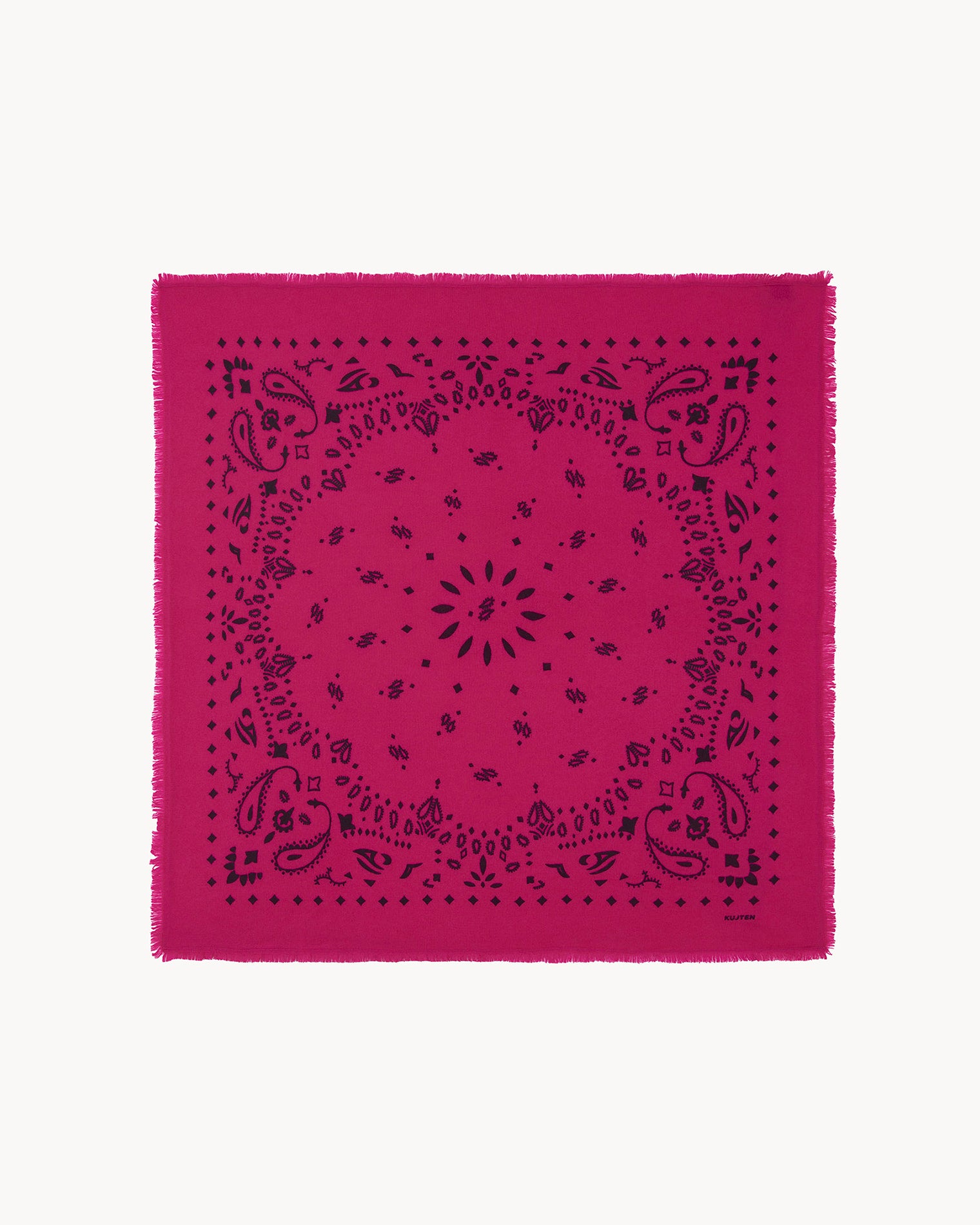 Bandana en cachemire rose pour femme - Kujten packshot