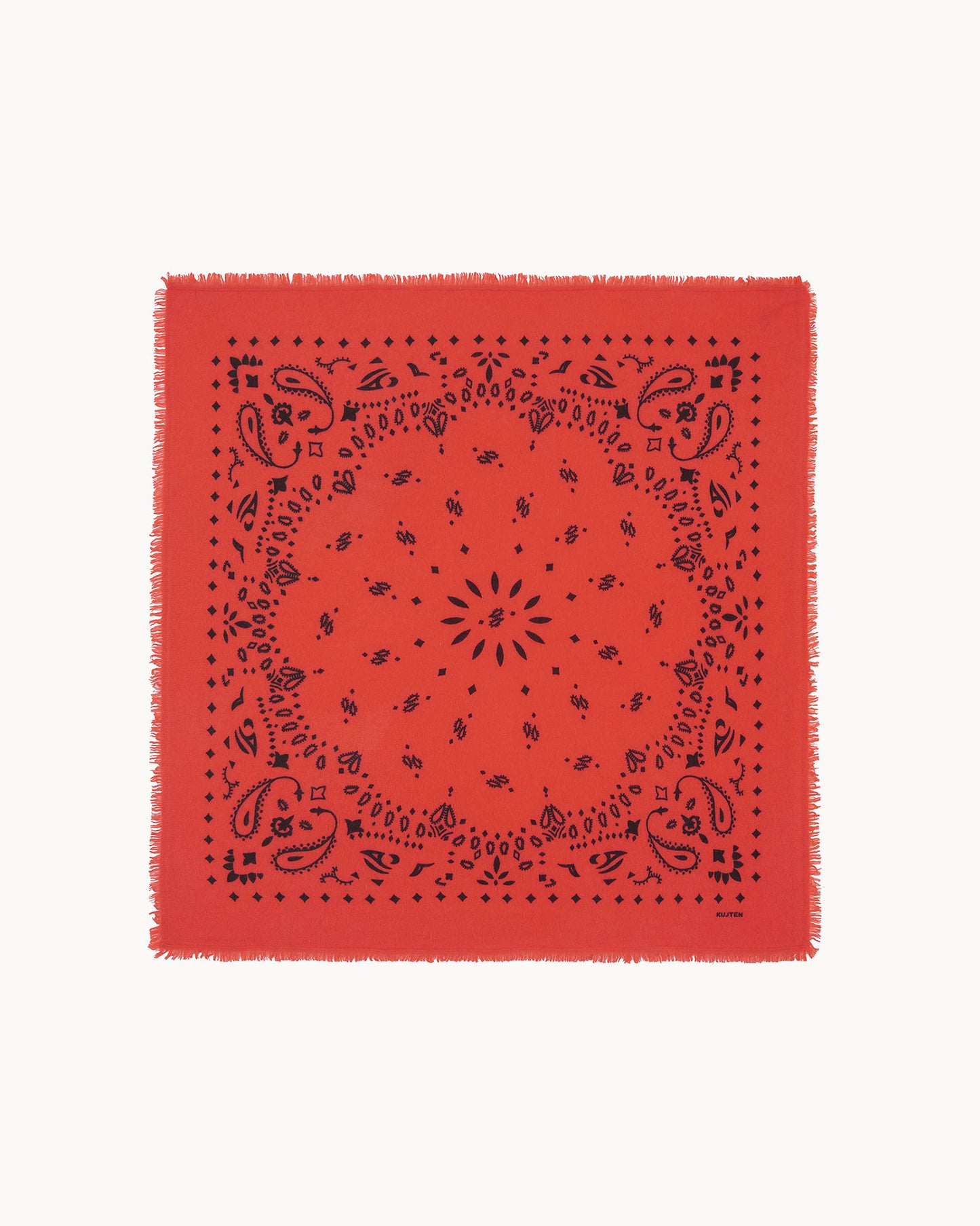 Bandana en cachemire orange, rose et rouge pour femme - Kujten packshot