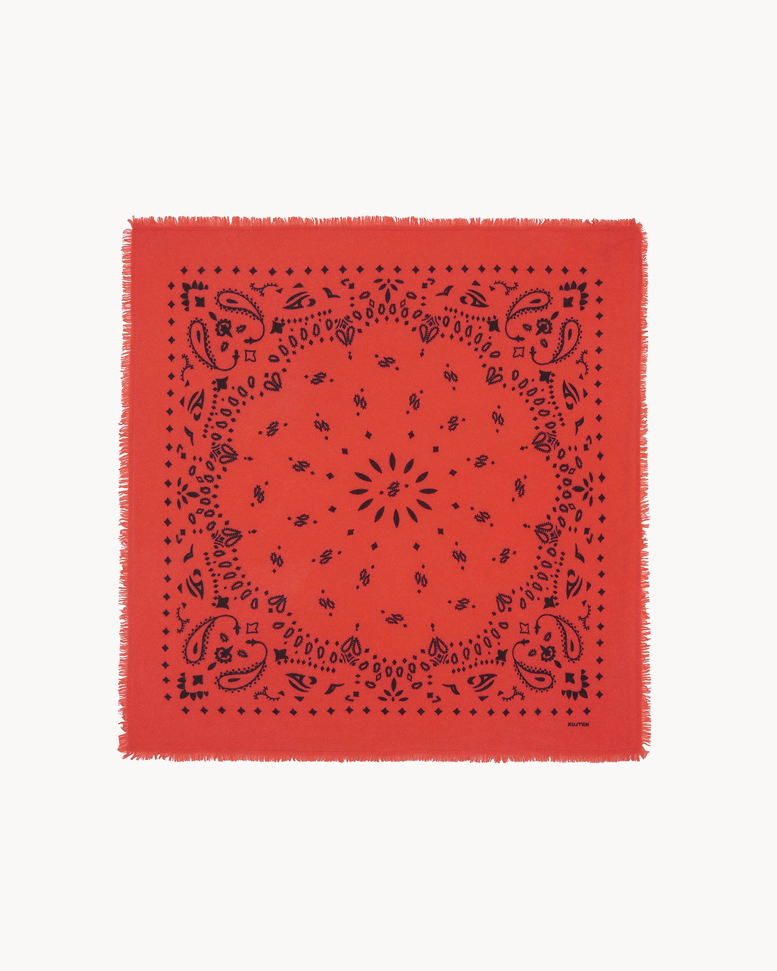 Bandana en cachemire orange, rose et rouge pour femme - Kujten packshot