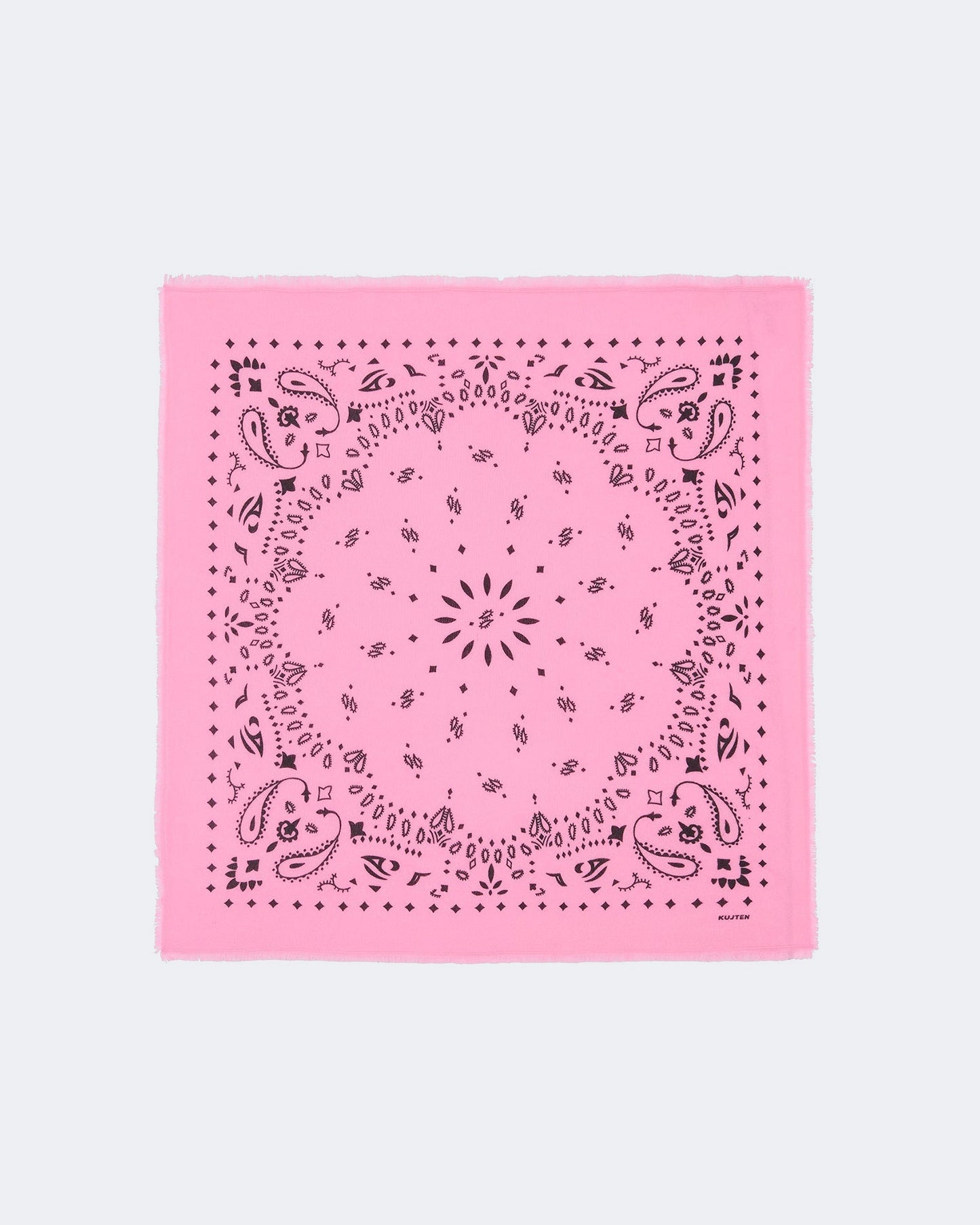 Bandana en cachemire rose pour femme - Kujten packshot