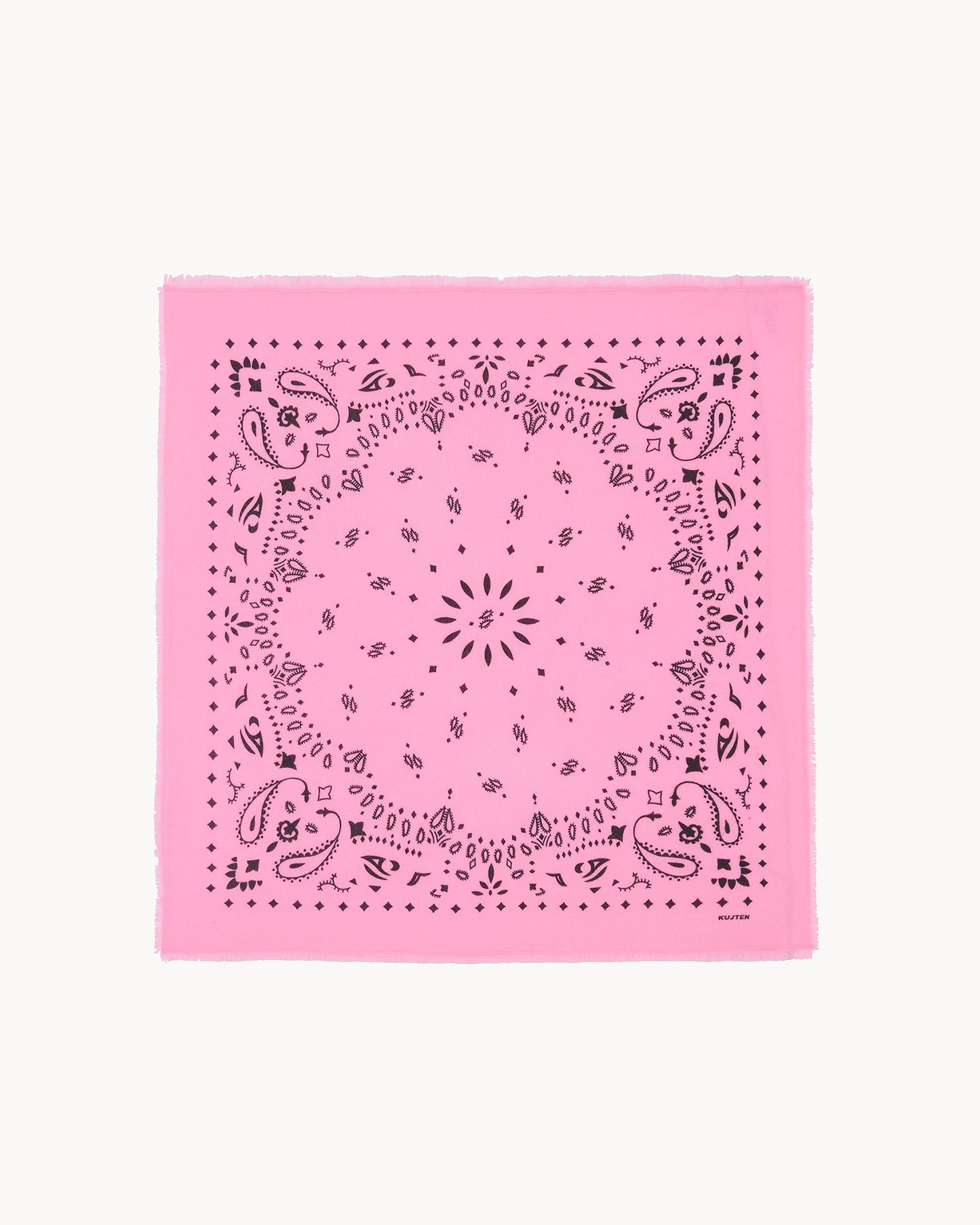 Bandana en cachemire rose pour femme - Kujten packshot