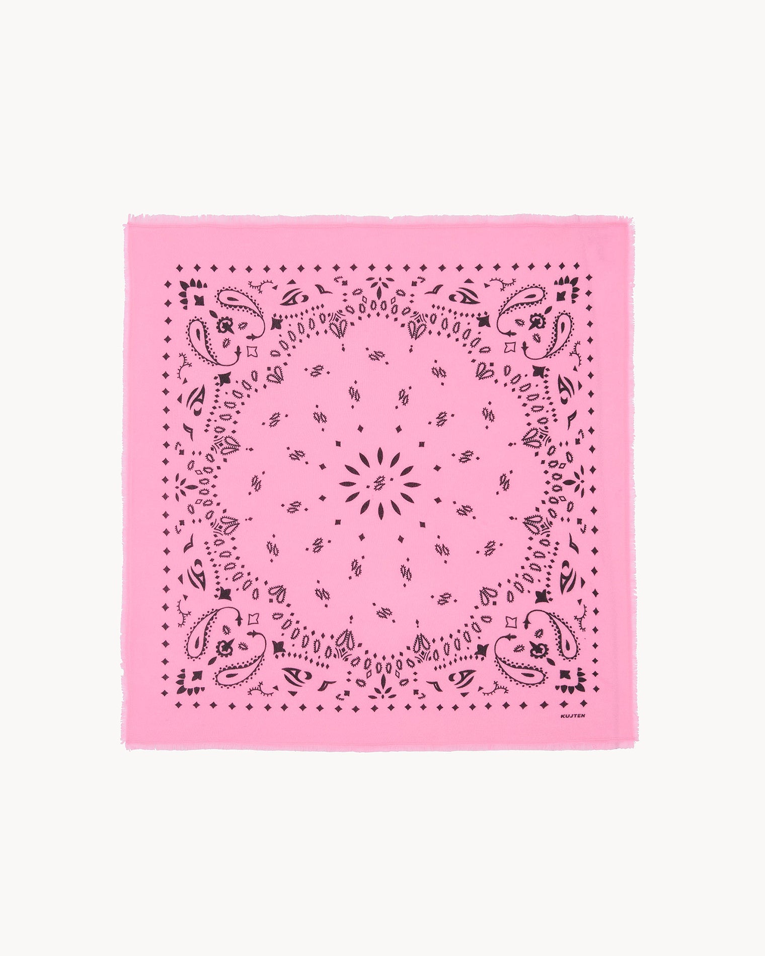 Bandana en cachemire rose pour femme - Kujten packshot