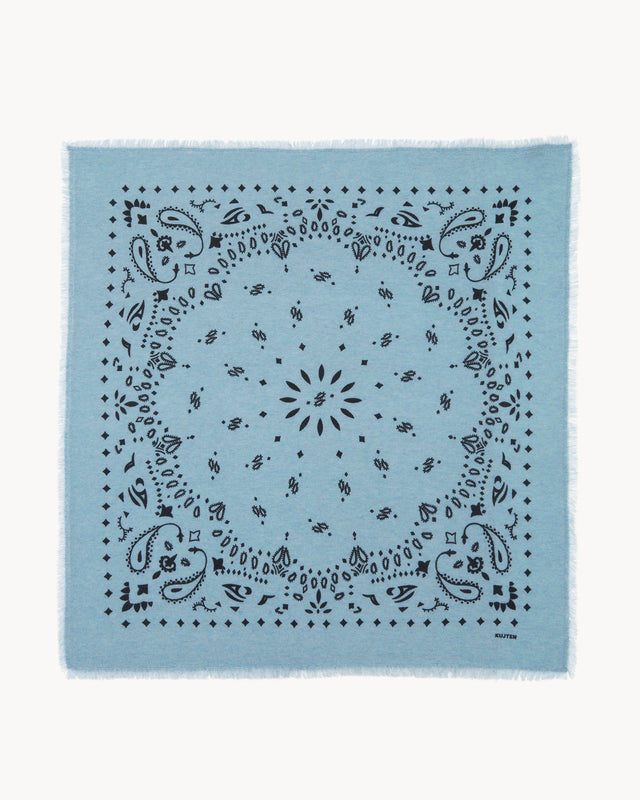 Grand Bandana Hachiko bleu vintage - Image principale