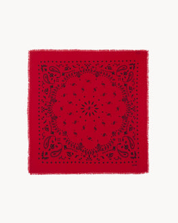 Bandana en cachemire rouge pour femme - Kujten packshot