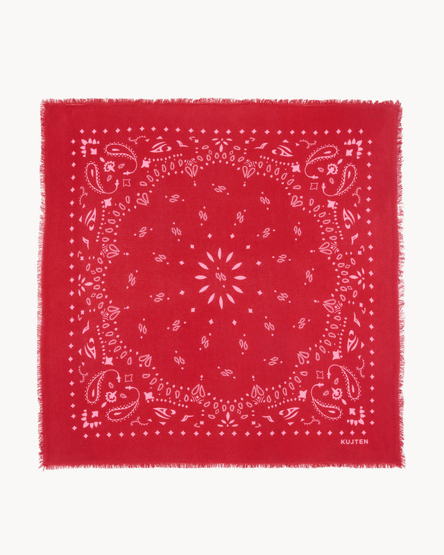 Grand Bandana Hachiko rouge flag / rose bonbon - Image principale