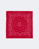 Bandana en cachemire rouge et rose pour femme - Kujten packshot