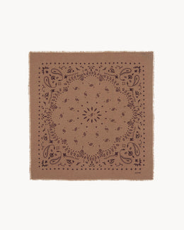 Bandana en cachemire camel et bordeaux pour femme et pour homme - Kujten packshot