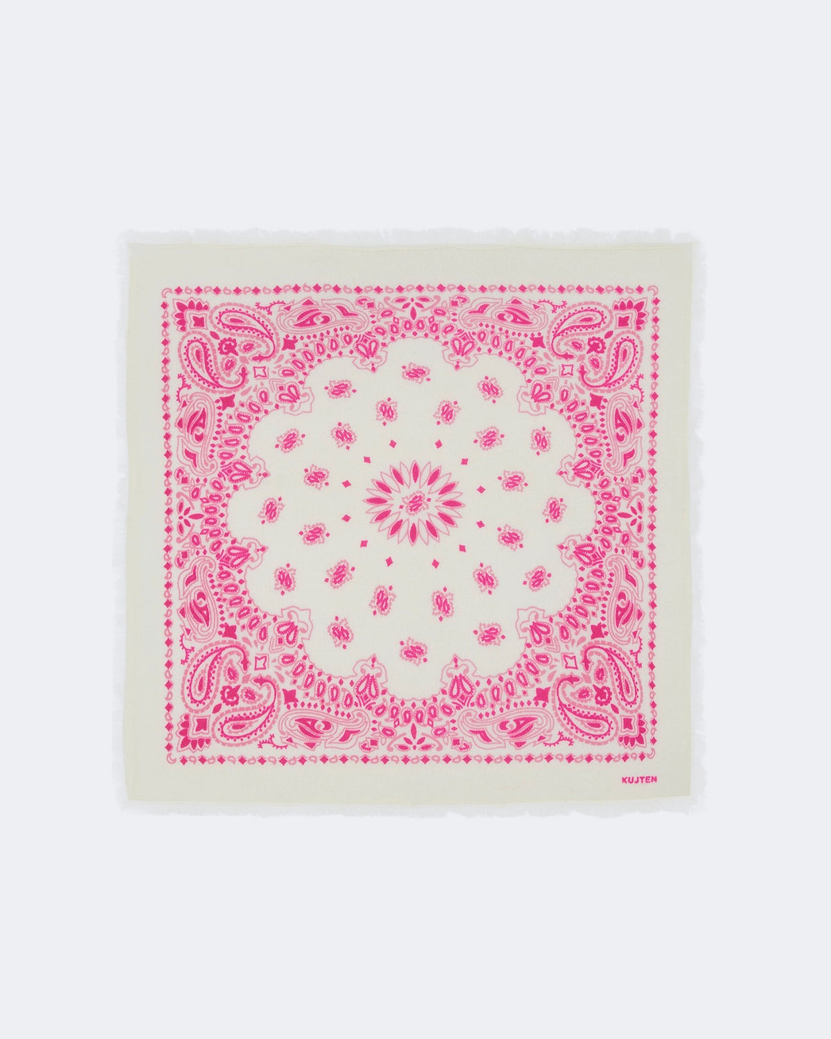 Bandana en cachemire blanc pour femme - Kujten packshot