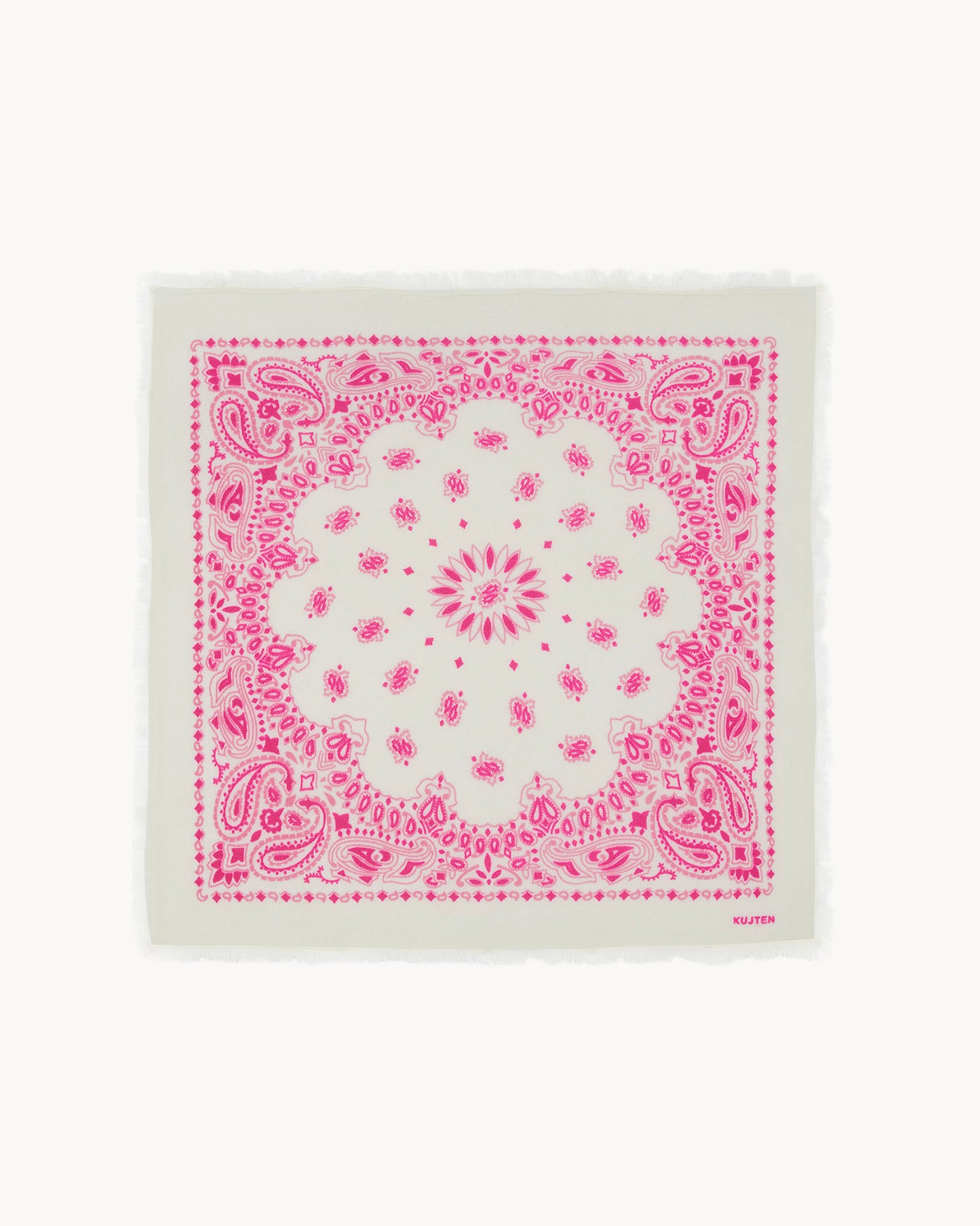 Bandana en cachemire blanc pour femme - Kujten packshot