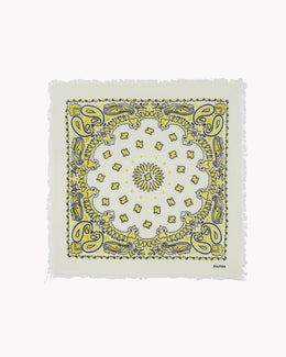 Bandana en cachemire jaune pour femme - Kujten packshot