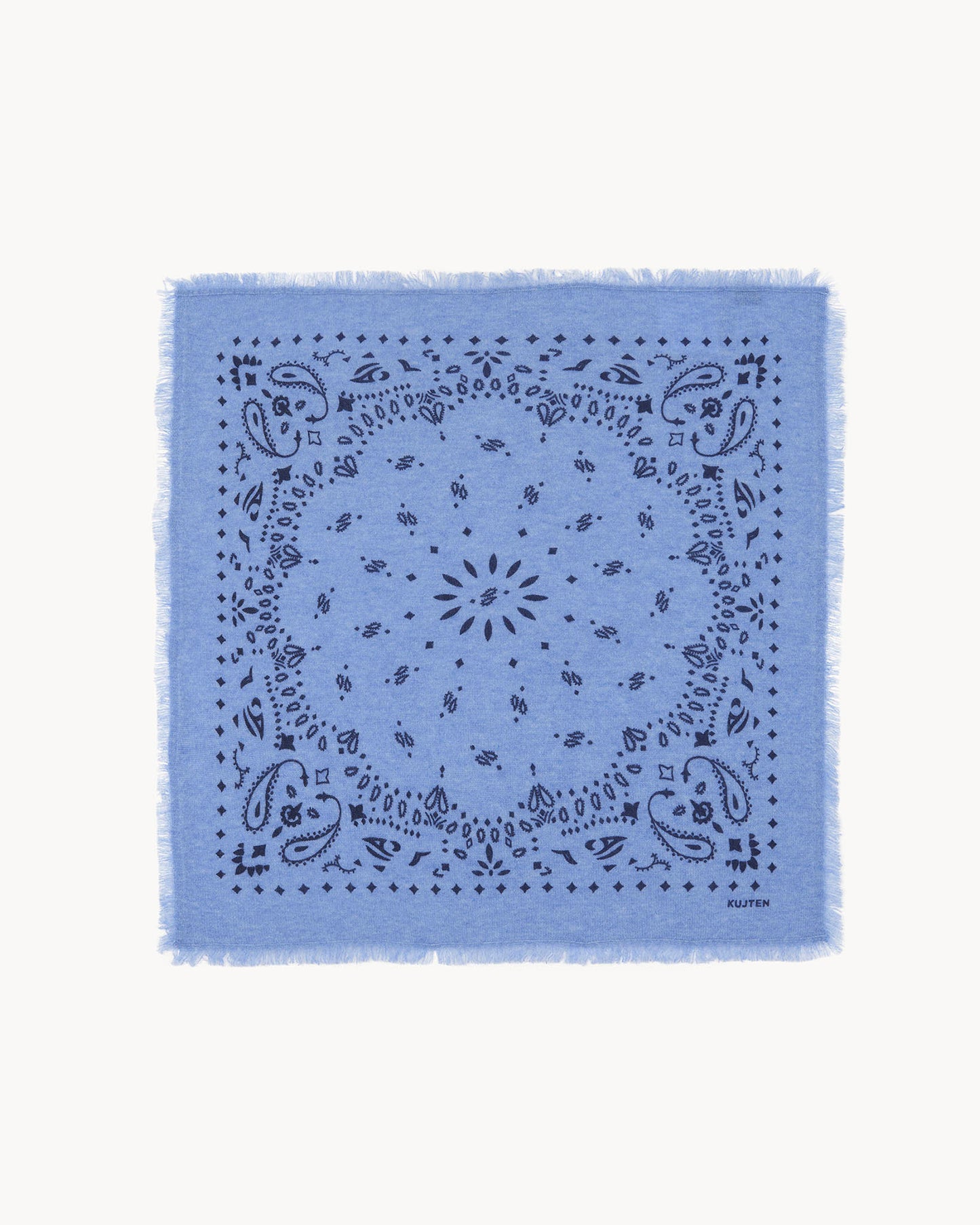 Bandana en cachemire bleu pour femme et pour homme - Kujten packshot